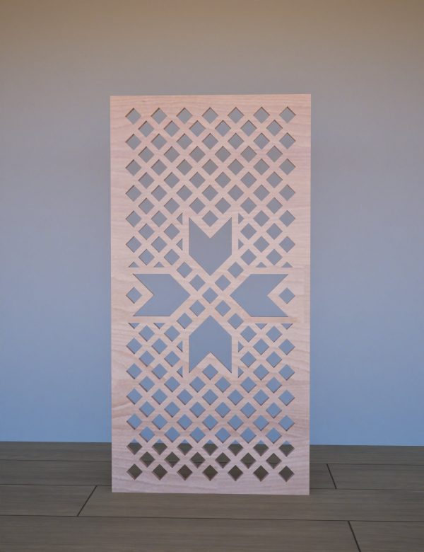 Koka Dekoratīvs sienas panelis LRZ03 ar strukturētu grafisku rakstu – 600x1200 mm pretskats