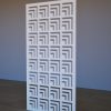 Balts Dekoratīvs MDF sienas panelis Angle ar ģeometrisku 3D reljefu Sānskats