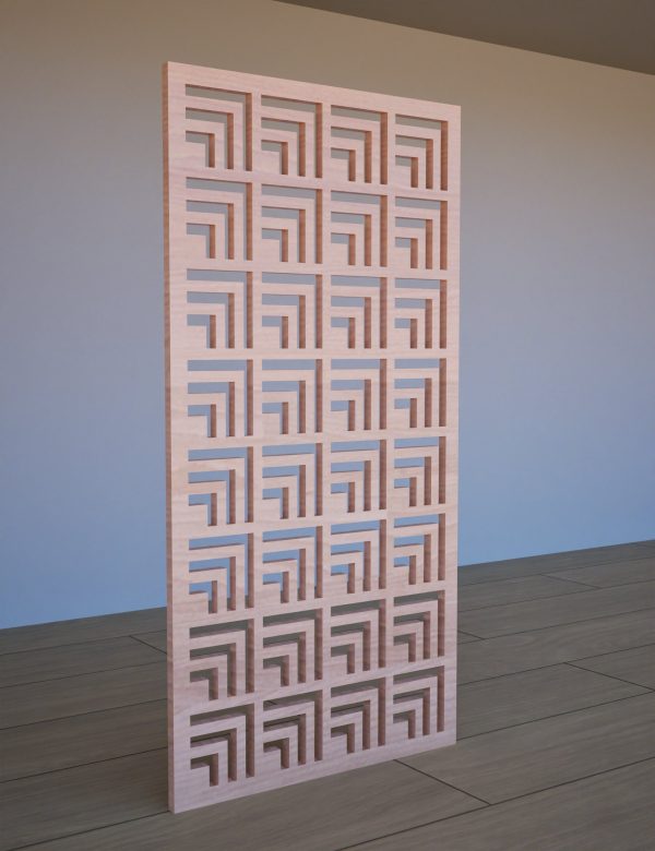 Koka Dekoratīvs MDF sienas panelis Angle ar ģeometrisku 3D reljefu Sānskats