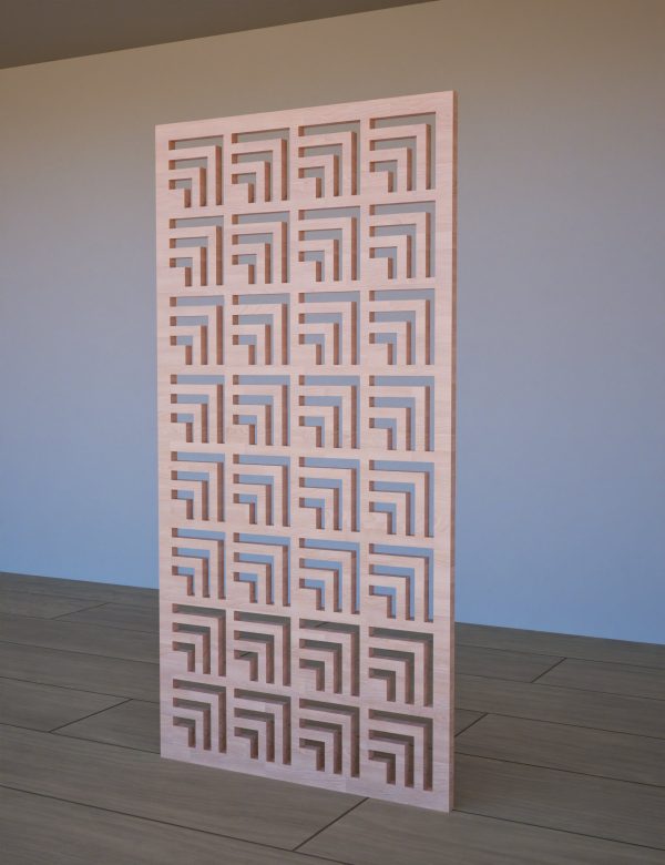 Koka Dekoratīvs MDF sienas panelis Angle ar ģeometrisku 3D reljefu Sānskats