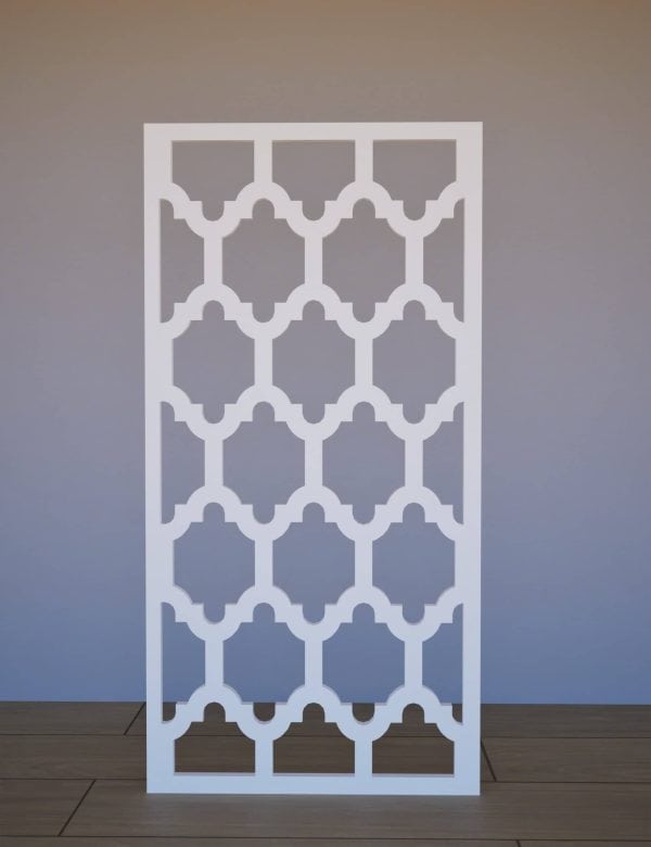Sienas panelis Thrones ar austrumniecisku rakstu, 600x1200 mm Balts