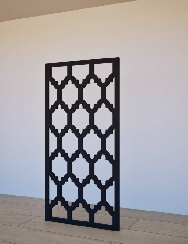 Sienas panelis Thrones ar austrumniecisku rakstu, 600x1200 mm melns labais