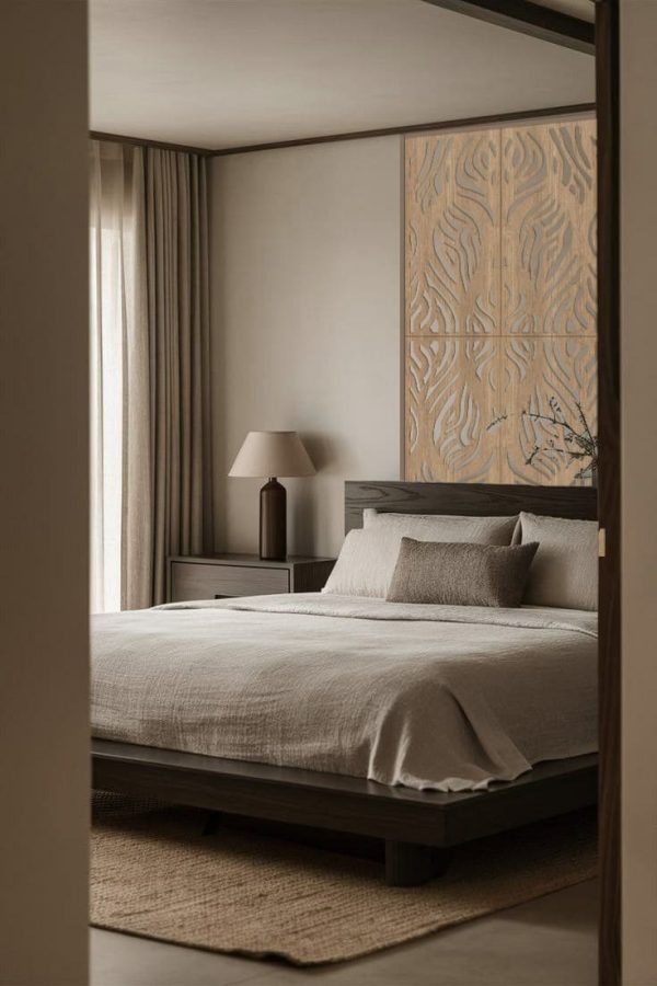 Zebra wall panels in the room